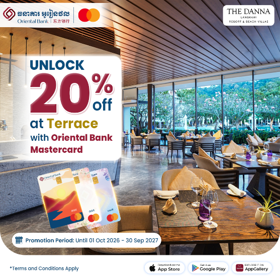 Unlock 20% off at Terrace with Oriental Bank Mastercard